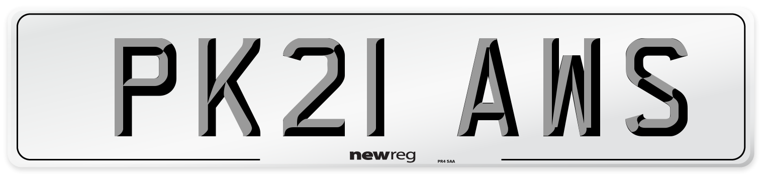 PK21 AWS Number Plate from New Reg